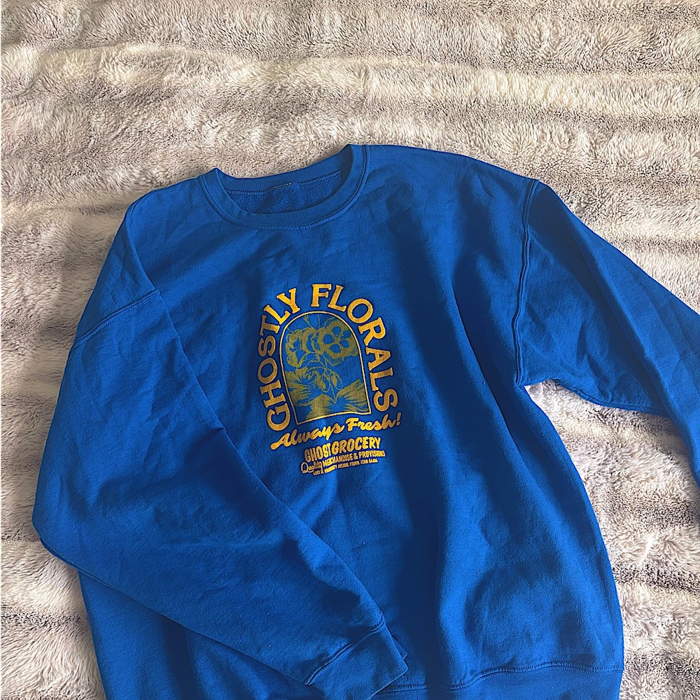 Lonely Ghost Royal Blue Sweatshirt with Gold Print
